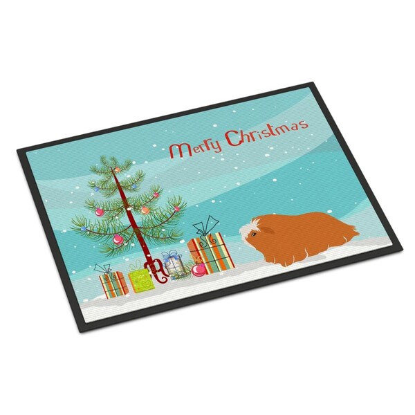 Carolines Treasures 24 x 36 in. Peruvian Guinea Pig Merry Christmas Indoor or Outdoor Mat CK4443JMAT - main